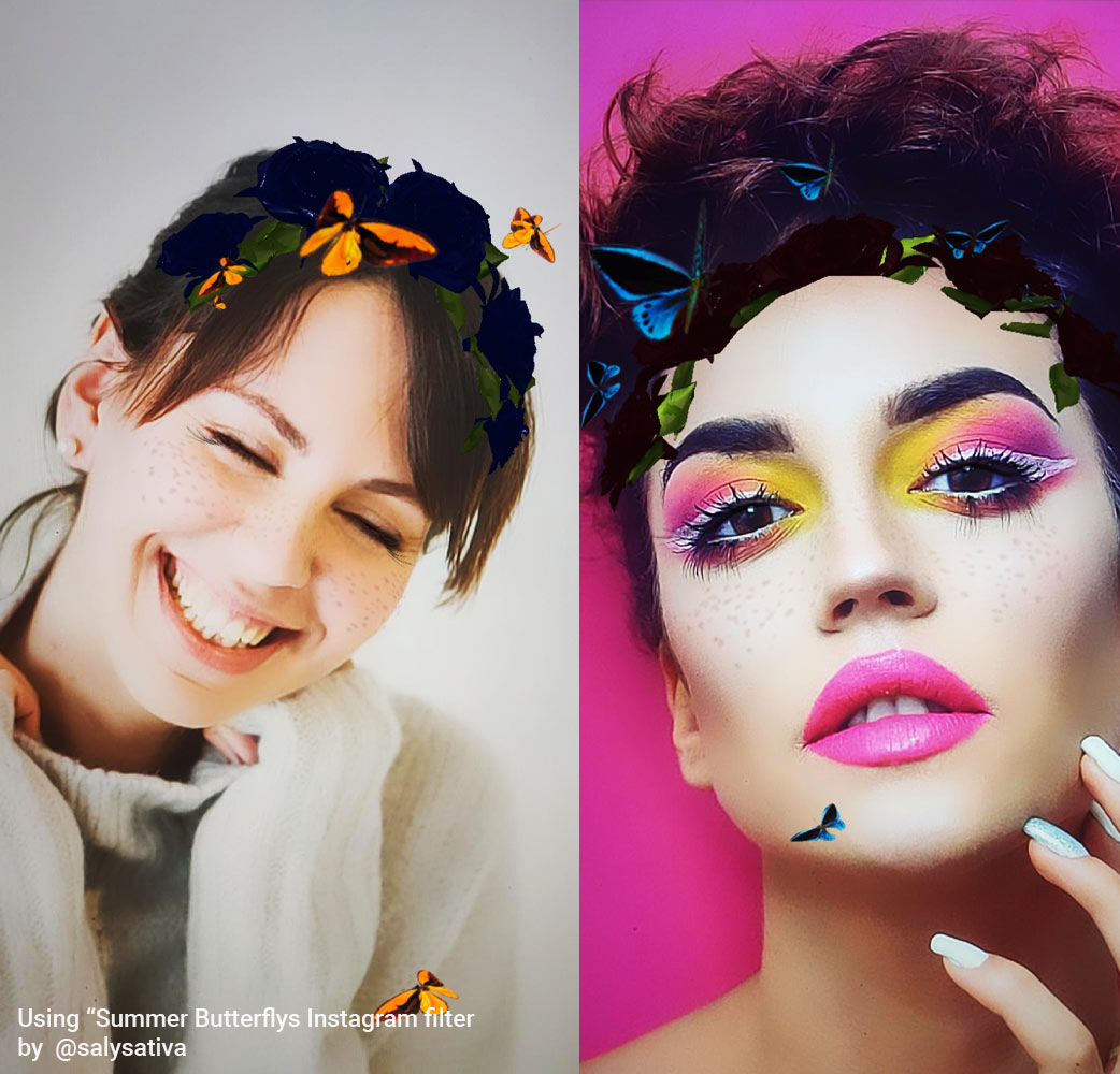 Butterflies Wreath Headband Instagram Filter